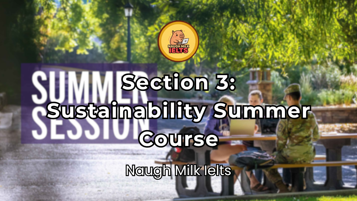 SECTION 3: Sustainability Summer Course