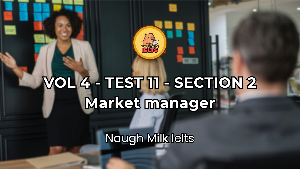 VOLUME 4 - TEST 11 - SECTION 2: Market manager