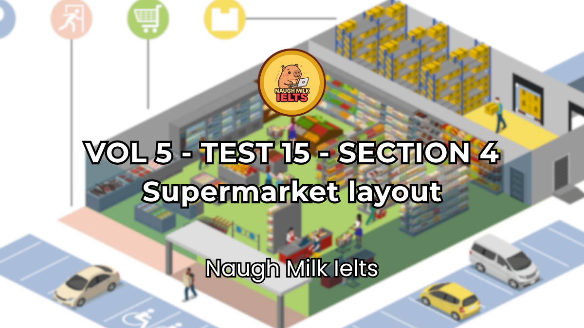 VOLUME 5 - TEST 15 - SECTION 4: Supermarket layout