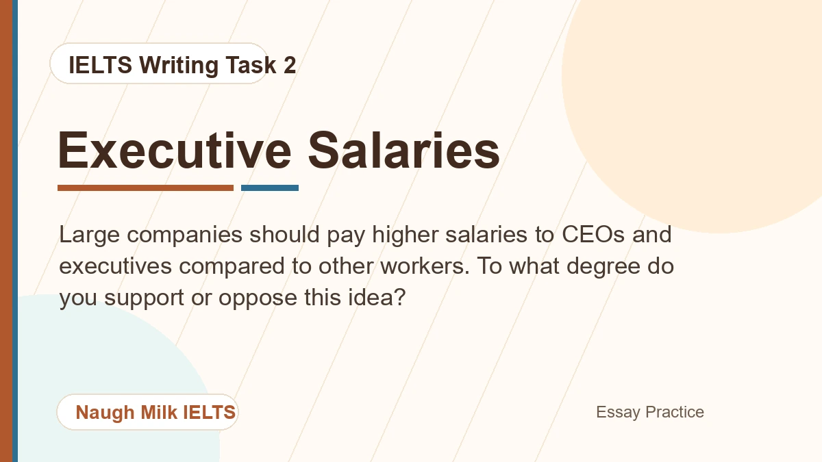 Task 2: Large companies should pay higher salaries to CEOs and executives compared to other workers. To what degree do you support or oppose this idea?